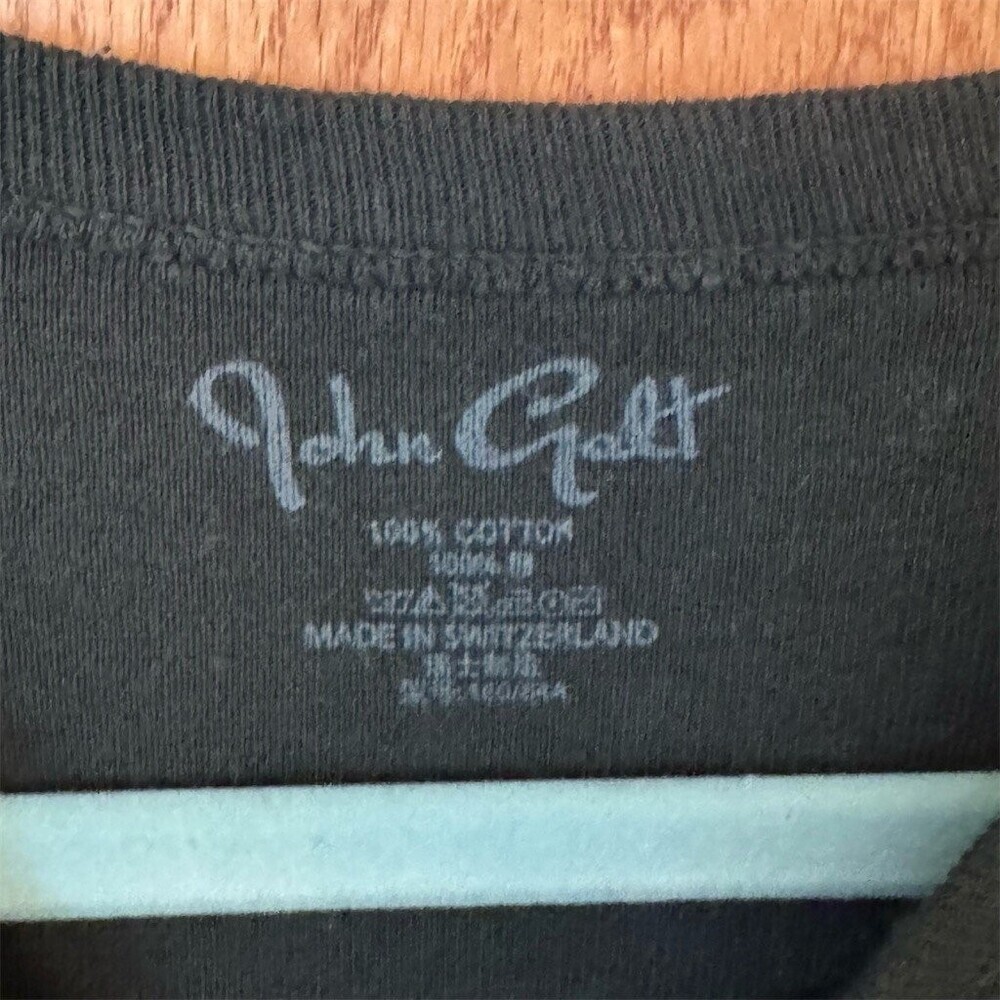John Galt T-Shirt Womens Size S Green Cropped Short Sleeve Crew Neck Tee - Picture 3 of 3